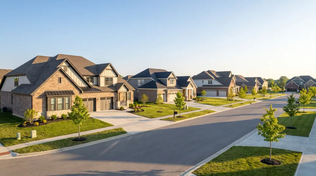 Illustrative home exterior for generator planning